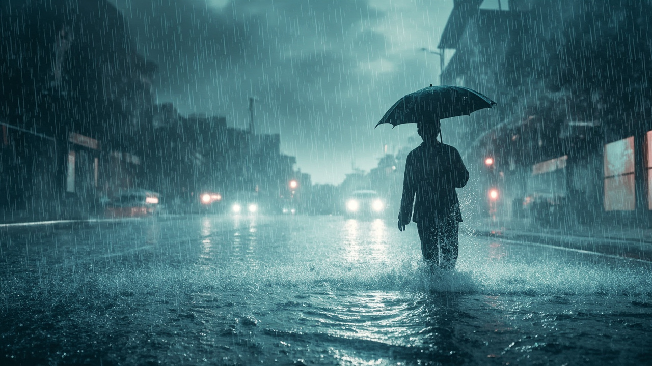 南方多省台风雨天气场景